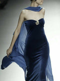 Mermaid Sweetheart Royal Blue Long Prom Dress Evening Dress Formal Dress SD2151 HZ0628