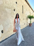 A line Halter Neckline Long Prom Dress Evening Dress Formal Dress SD2158