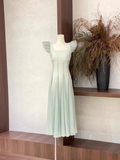 A Line Square Neckline Chiffon Mint Green Women's Holiday Dresses SD215