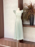 A Line Square Neckline Chiffon Mint Green Women's Holiday Dresses SD215