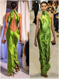 Mermaid High Neckline Green Backless Prom Dress Evening Dress Formal Dress SD2179 HZ0628