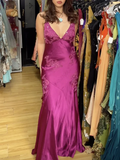 Mermaid Spaghetti Straps Backless Long Prom Dress Evening Dress Formal Dress SD2200 HZ0628