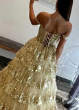 A-Line Straps Blush Pink Lace Long Prom Dresses Formal Evening Dress SD2203 HZ0628