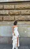 A-Line Strapless Chiffon Long Prom Dresses Formal Evening Dress SD2204 HZ0628