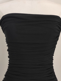 Sheath Strapless Black High Low Women's Holiday Dresses Birthday Outfits SD224 HZ0628
