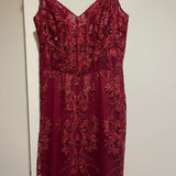 Mermaid Spaghetti Straps Burgundy Lace Prom Dresses Long Party Dress SD2287 HZ0628