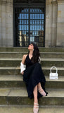 A Line Halter Neckline Black Long Prom Dresses Party Dress SD2295