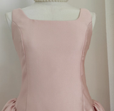 A line Straps Light Pink Satin Short Homecoming Dresses Birthday Outfits SD229