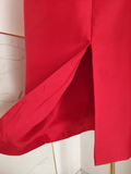 A line Sweetheart Red Satin Knee Length Homecoming Dresses Birthday Outfits SD231