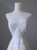 A Line Sweetheart Lace Tulle White Wedding Dresses Brides Dress SD2343