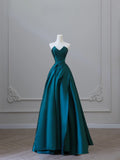 Ball Gown Sweetheart Satin Ruffles Long Prom Dresses Party Dress SD1330