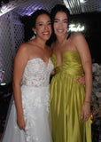 A Line Halter Green Long Satin Prom Dresses Formal Evening Dress SD2400