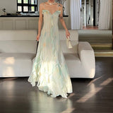 Mermaid Spaghetti Straps Green Long Party Dresses Prom Dress SD2403