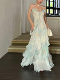 Mermaid Spaghetti Straps Green Long Party Dresses Prom Dress SD2403