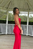 Sage Scoop Neck Satin Mermaid Long Prom Dress with Slit Formal Gown Evening Dress SD2419 HZ0628