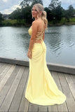Sage Scoop Neck Satin Mermaid Long Prom Dress with Slit Formal Gown Evening Dress SD2419 HZ0628