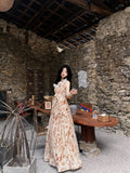 A line Spaghetti Straps Floral Long Prom Dresses Birthday Dress For Women SD244