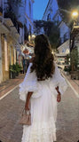 2 Pieces Off The Shoulder Long Party Dress White Prom Dresses SD2457