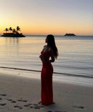Mermaid Sweetheart Red Prom Dresses Formal Graduation Party Dress Evening Dress SD2463