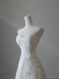 A Line Sweetheart Lace Tulle White Wedding Dresses Brides Dress SD2472