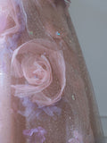 Balll Gown Sweetheart Floral Lilac Tulle Long Evening Dress Prom Dresses SD2517