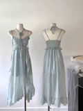 blue suspender dress women's summer new style seaside holiday beach dress SD262