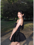 A line Strapless Little Black Dress Hoco Dresses Short Birthday Outfits SD266