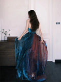 A Line Sweetheart Ruffles Long Evening Dress Prom Dresses SD2741