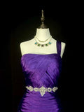 Mermaid One Shoulder Satin Grape Long Evening Dress Prom Dresses SD2756