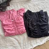 A line Sleeveless Holiday Dresses Ankle Length Ruffles Pink Birthday Outfits SD276
