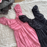 A line Sleeveless Holiday Dresses Ankle Length Ruffles Pink Birthday Outfits SD276