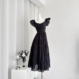 A line Sleeveless Holiday Dresses Ankle Length Ruffles Pink Birthday Outfits SD276
