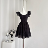 A line Sleeveless Holiday Dresses Short Ruffles Pink Birthday Outfits SD275