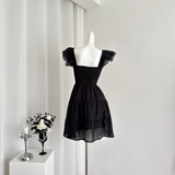 A line Sleeveless Holiday Dresses Short Ruffles Pink Birthday Outfits SD275