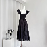 A line Sleeveless Holiday Dresses Ankle Length Ruffles Pink Birthday Outfits SD276