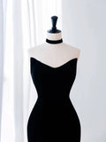 Mermaid Sweetheart Neckline Black Tulle Long Evening Dress Prom Dresses SD2779