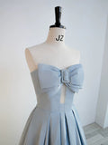 Balll Gown Sweetheart Blue Satin Long Evening Dress Prom Dresses SD2800