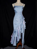 Mermaid Spaghetti Straps Satin Long Party Dress Prom Dresses S2806 HZ0628