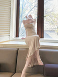 Mermaid Spaghetti Straps Pink Ankle Length Evening Dress Prom Dresses SD2811