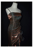 Mermaid Spaghetti Straps High Low Party Dress Prom Dresses SD2820 HZ0628