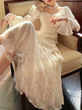 Mermaid Sweetheart Neckline White Lace Ruffles Long Evening Dress Prom Dresses SD2823