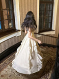 A Line Spaghetti Straps Chiffon Ankle Length Evening Dress Prom Dresses SD2832