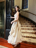 A Line Spaghetti Straps Chiffon Ankle Length Evening Dress Prom Dresses SD2832