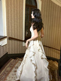 A Line Spaghetti Straps Chiffon Ankle Length Evening Dress Prom Dresses SD2832