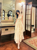 A Line Spaghetti Straps Chiffon Ankle Length Evening Dress Prom Dresses SD2832