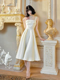 Sheath Square Neckline White Evening Dress Lace Prom Dresses SD2833