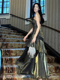 Mermaid Spaghetti Straps Long Length Evening Dress Prom Dresses SD2836