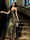 Mermaid Spaghetti Straps Long Length Evening Dress Prom Dresses SD2836