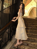 Mermaid Spaghetti Straps Long Length White Evening Dress Prom Dresses SD2840