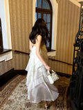 A Line Halter Neckline Chiffon Ruffles Evening Dress Prom Dresses SD2843